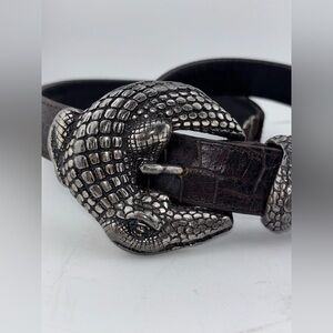 Vintage Large Suzi Roher Metalcasted Alligator Belt​​
